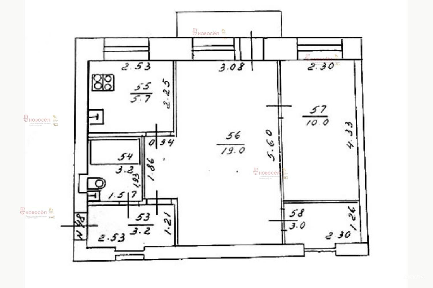 Планировки квартир в хрущевках 5 этажей 2 комнаты