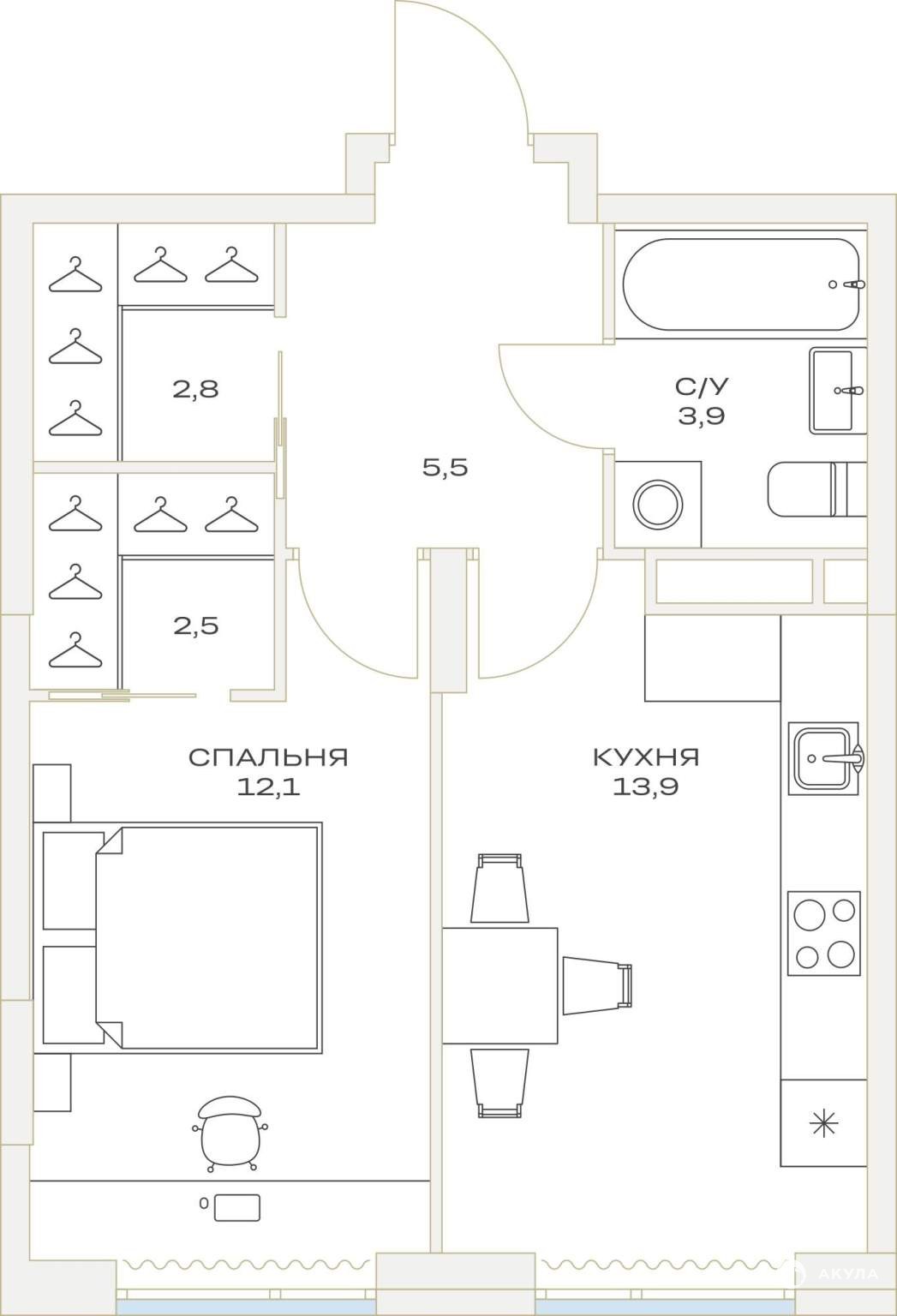 Продаю 1-комнатную квартиру ID 9954310, п. Филимонковское Харлампиева  улица, д.32, площадь 41 м2, стоимость 8 842 543 рублей | Akula.com